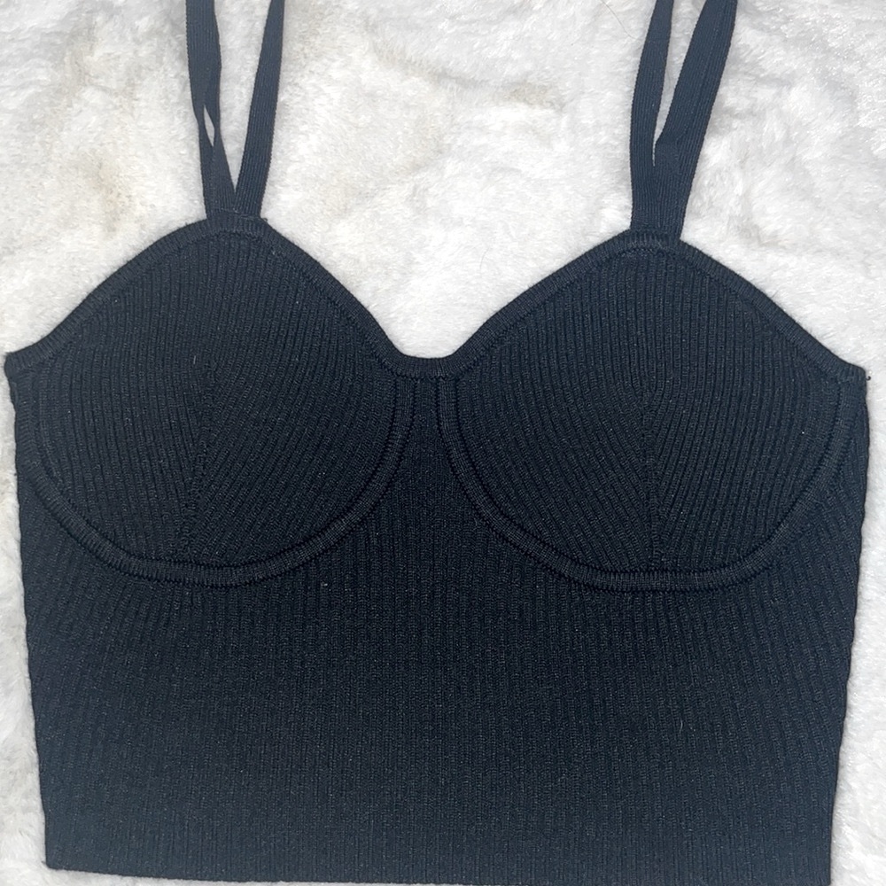 black knit tank top